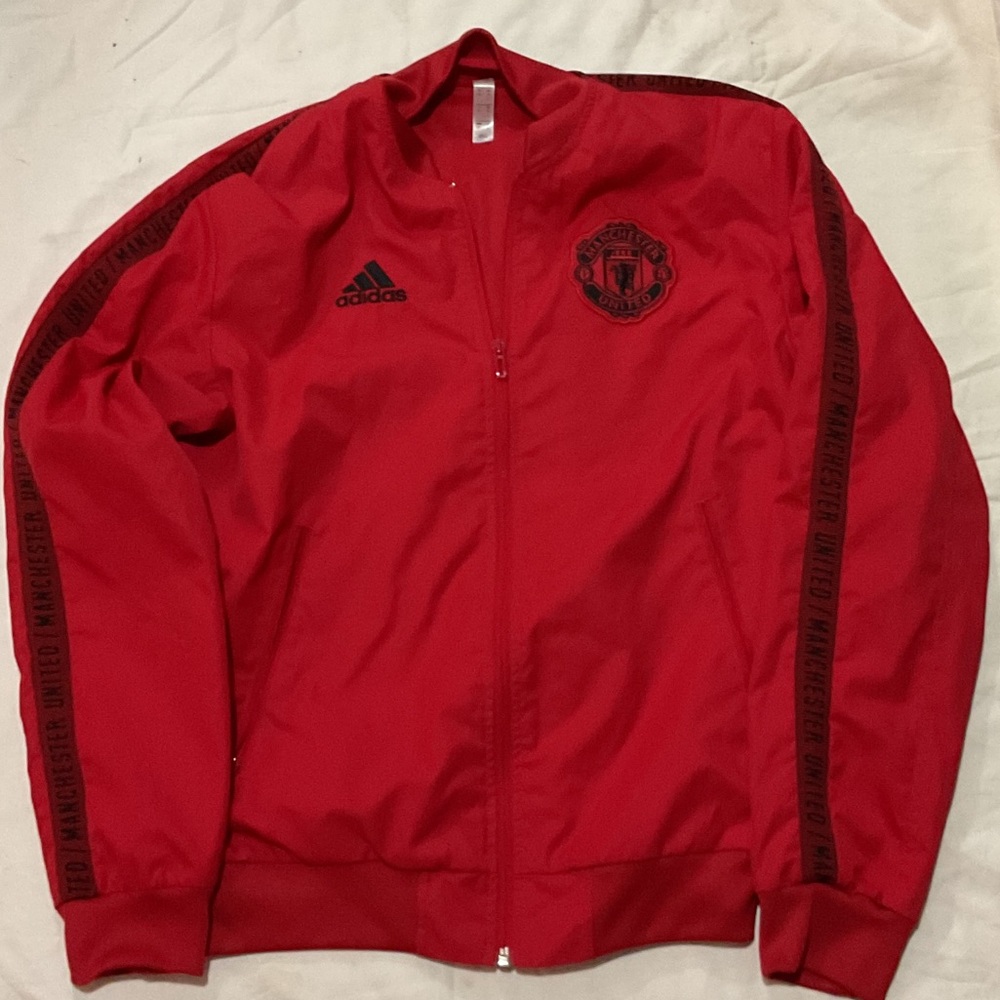 Men’s adidas Manchester United red track jacket size small